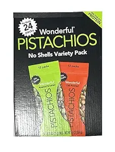 WONDERFUL  PISTACHIOS NO-SHELL VARIETY PACK, 0.75  OZ, 24-COUNT