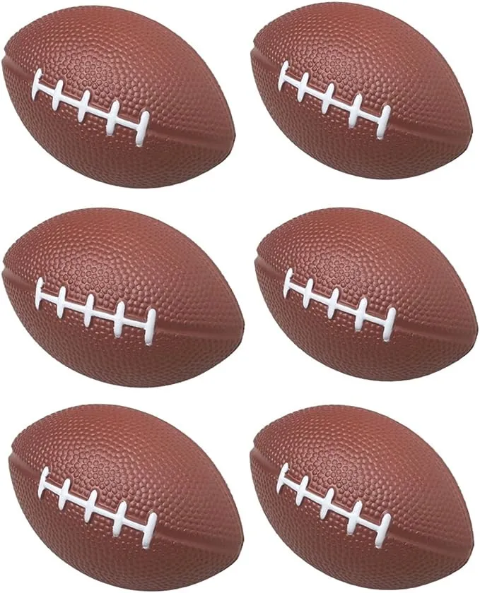 GiftExpress 1 Dozen 4" Foam Mini Football Stress Balls, Mini Sport Balls, Superbowl Decoration Party Favor, Football Themed Party Supplies (Football)