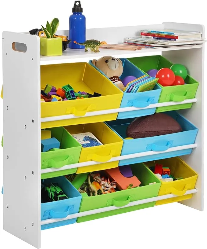 SONGMICS Toy Organizer and Storage Bins, KidAs Toy Storage Unit with 9 Removable ...