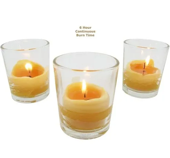 Beeswax Candle Works, 10-Hour Votives (Pack of 12) 100% USA Beeswax