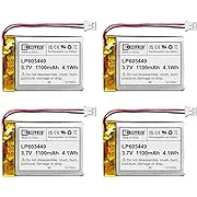 EEMB Lithium Polymer Battery 3.7V 1100mAh 603449 Lipo Rechargeable Battery Pack with Wire JST Connector for Speaker and Wireless Device- Confirm Device & Connector Polarity Before Purchase