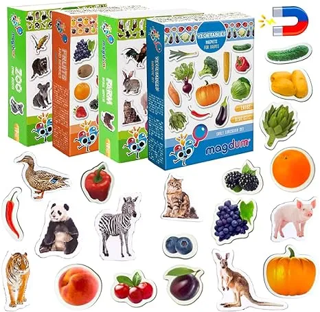 Magdum Set 85 Fridge Magnets for Toddlers - Kids Magnets for Fridge - Toddler ...