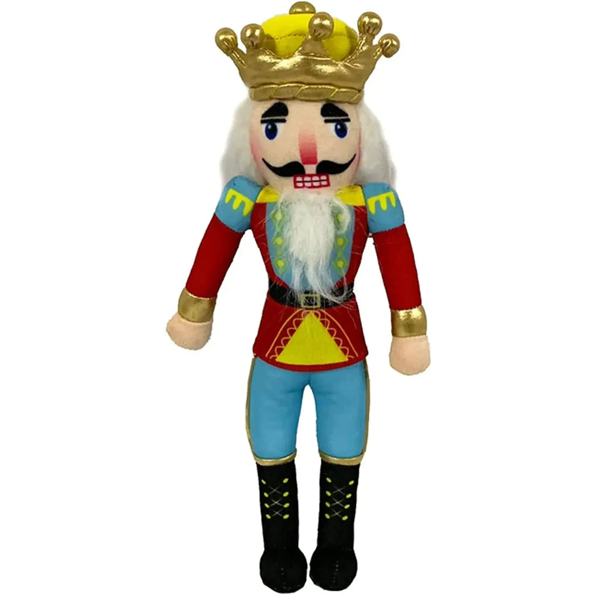 Nutcracker Ballet Gifts, Plush Nutcracker Doll, King Christmas Ornaments, Soft Figure Decoration with Traditional Red, Blue and Gold Uniform for Holiday Home Decor, Ideal Xmas Ornament, 14 Inch