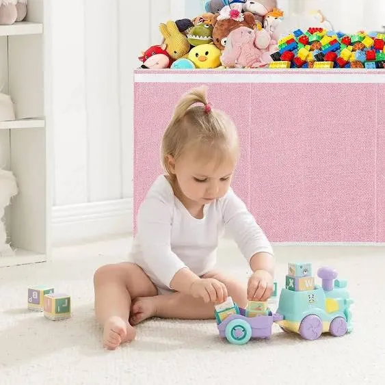 Pantryily Toy Storage for Girls - Extra Large Kids Box Pink 