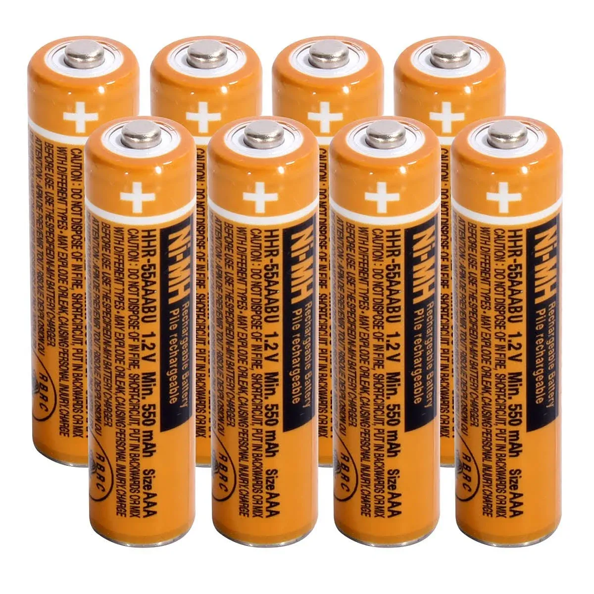 8Pack Panasonic AAA NI-MH 1.2V Rechargeable Batteries 550mAh for Cordless Phones