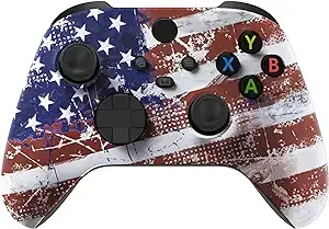 eXtremeRate Custom Shell for Xbox Series X & S Controller - Revitalize Your Controller - Impression US Flag Replacement Cover Front Housing Cover for Xbox Core Controller [Control NOT Included]