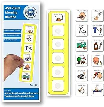 Plastic Visual ASD Morning Routine (Picture Communication Symbols)