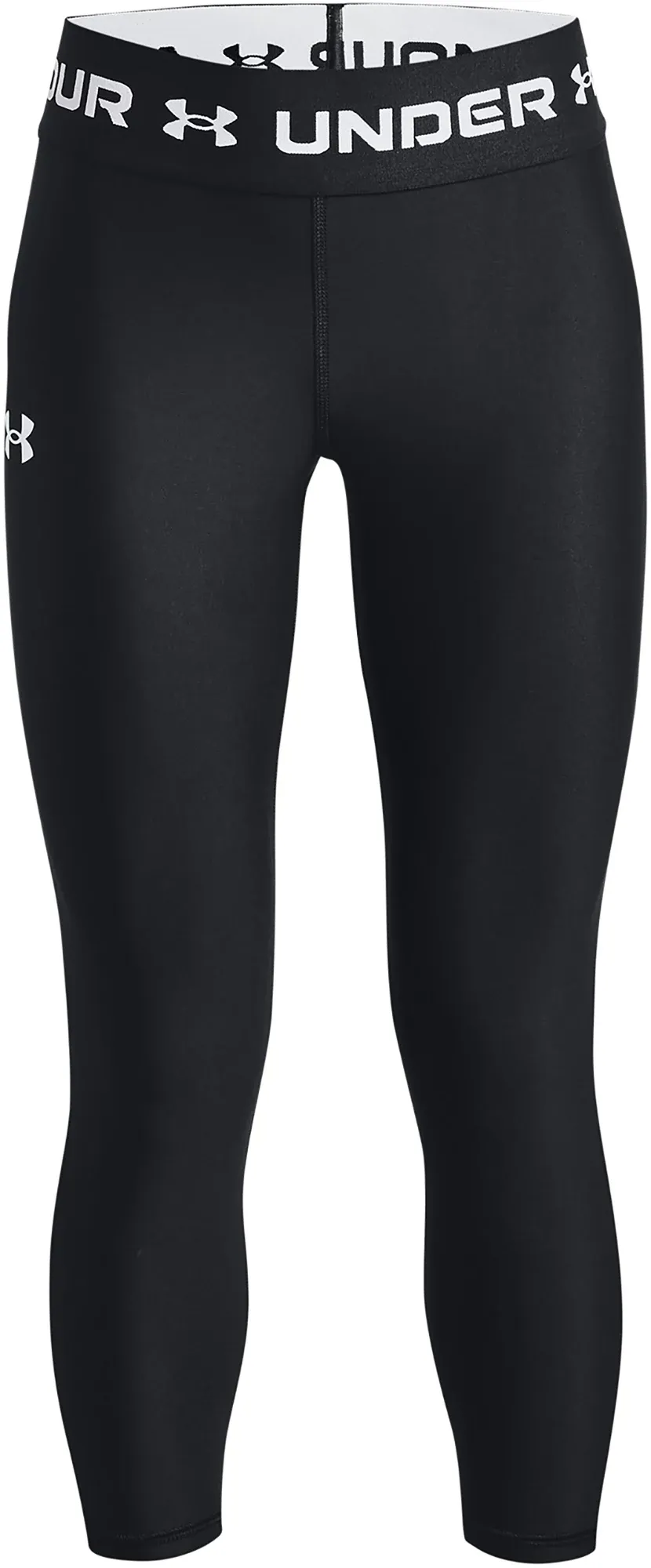 Under Armour Girls' Black/White Ankle Crop Leggings