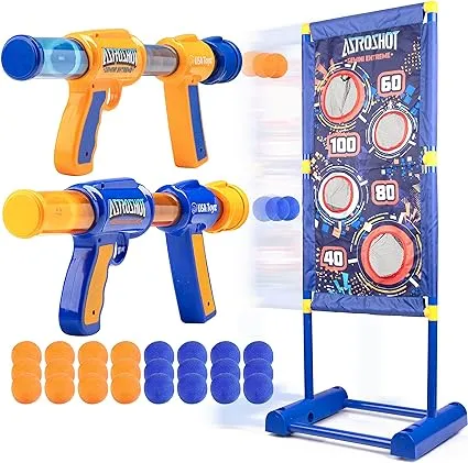 USA Toyz-2pk Foam Ball Popper Air Guns and Moving Target Shooting Game Toy