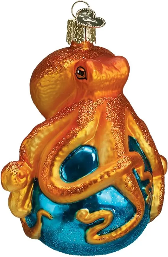 Old World Christmas Blown Glass Christmas Ornament, Octopus