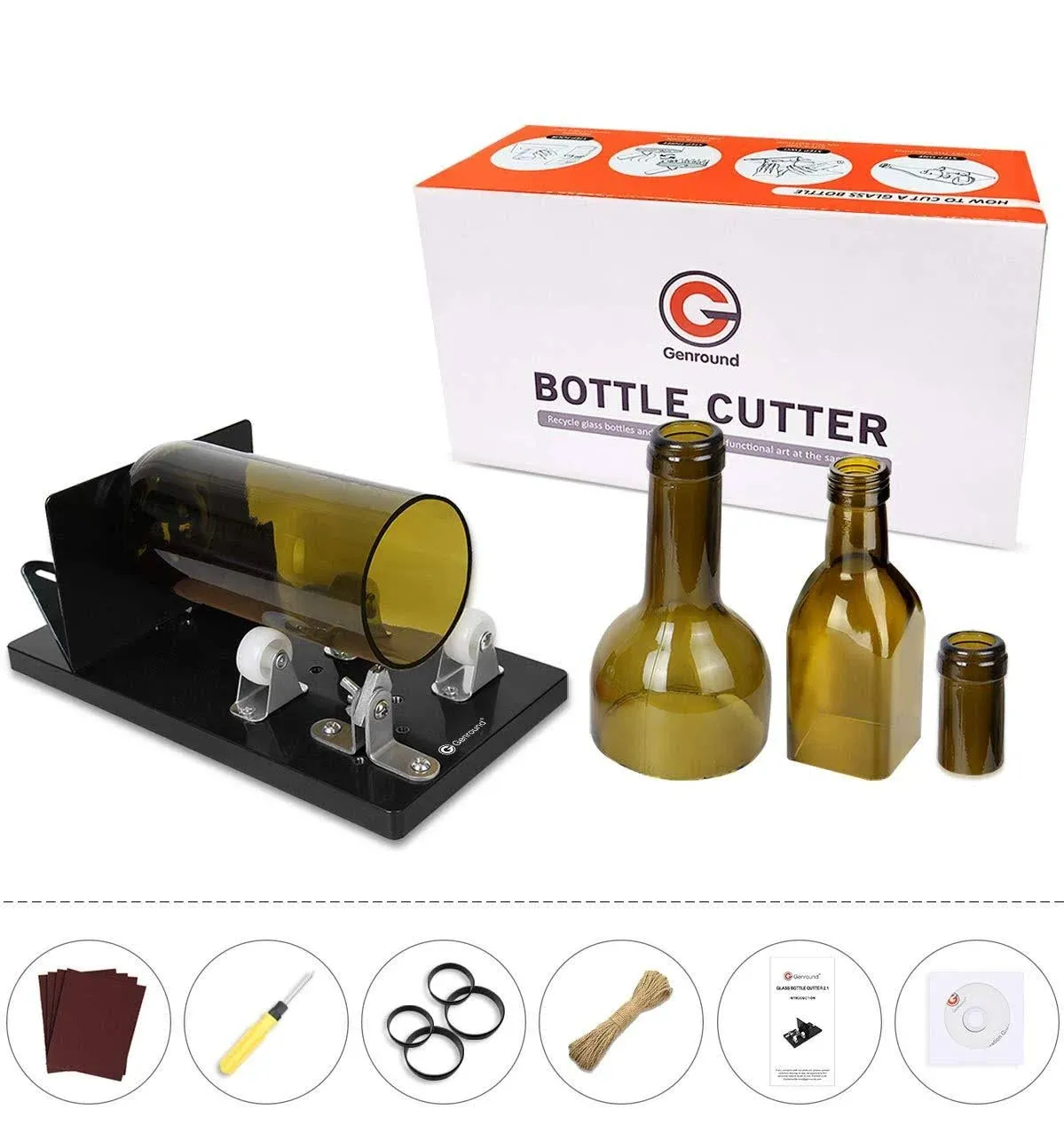 Bottle Cutter,  Upgrade 2.1 Glass Bottle Cutter Machine for Round, Square and Ov