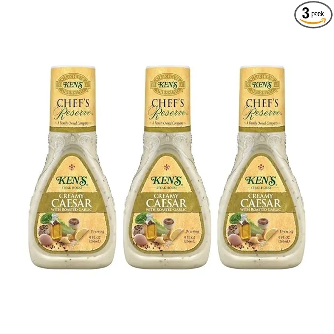 Ken's Steak House Chef's Reserve Creamy Caesar with Roasted Garlic Dressing (9 Fl Oz (Pack of 3))