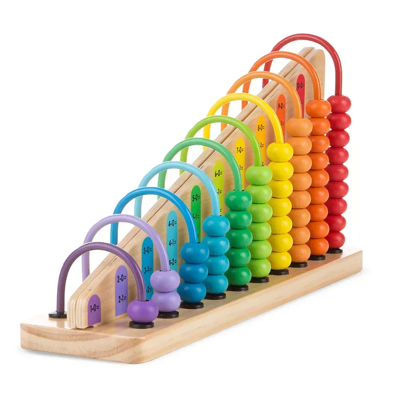 Melissa & Doug Add & Subtract Abacus - Educational Toy With 55 Colorful Beads and Sturdy Wooden Construction