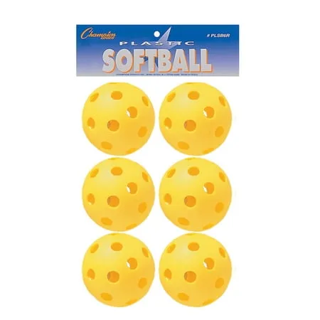 Champion Sports 9" Hollow Plastic Assorted Color Baseball Set