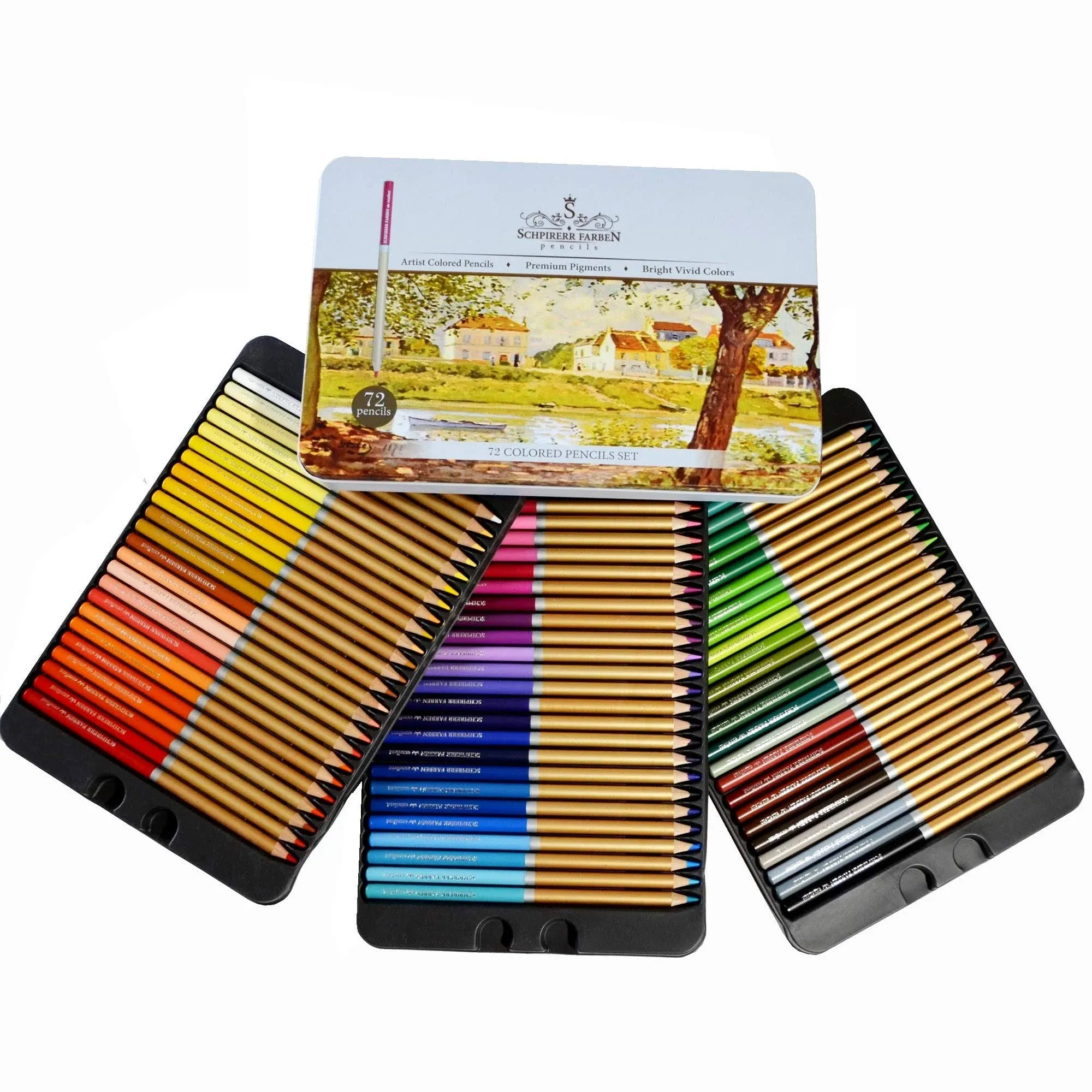 Professional Premium Numbered 72 Colored Pencils Set Schpirerr Farben – Oil B...