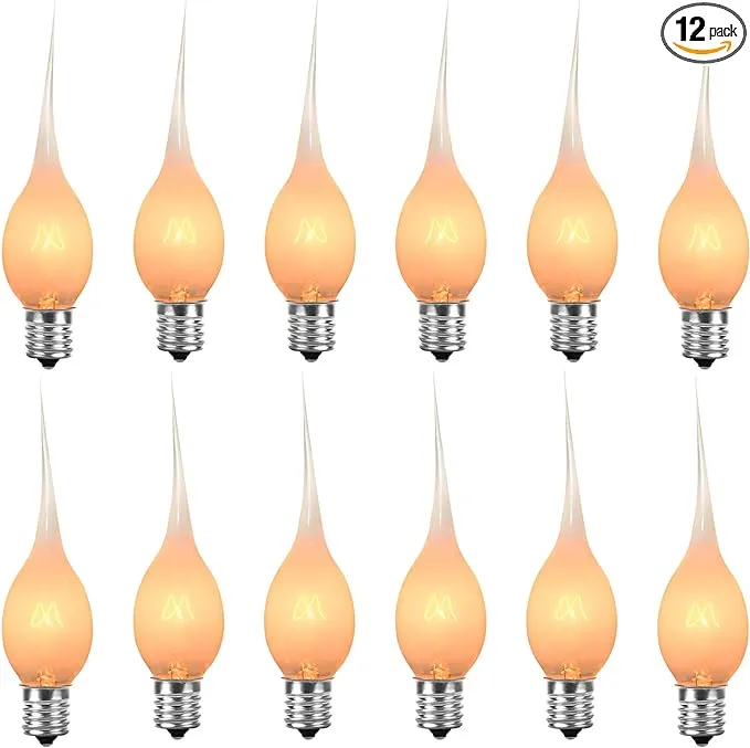 SOTOPOO 12 Pack Silicone Dipped Candle Light Bulbs