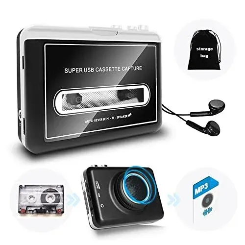 Updated Cassette Player with Speaker-Portable Cassette Tape to MP3 Converter ...