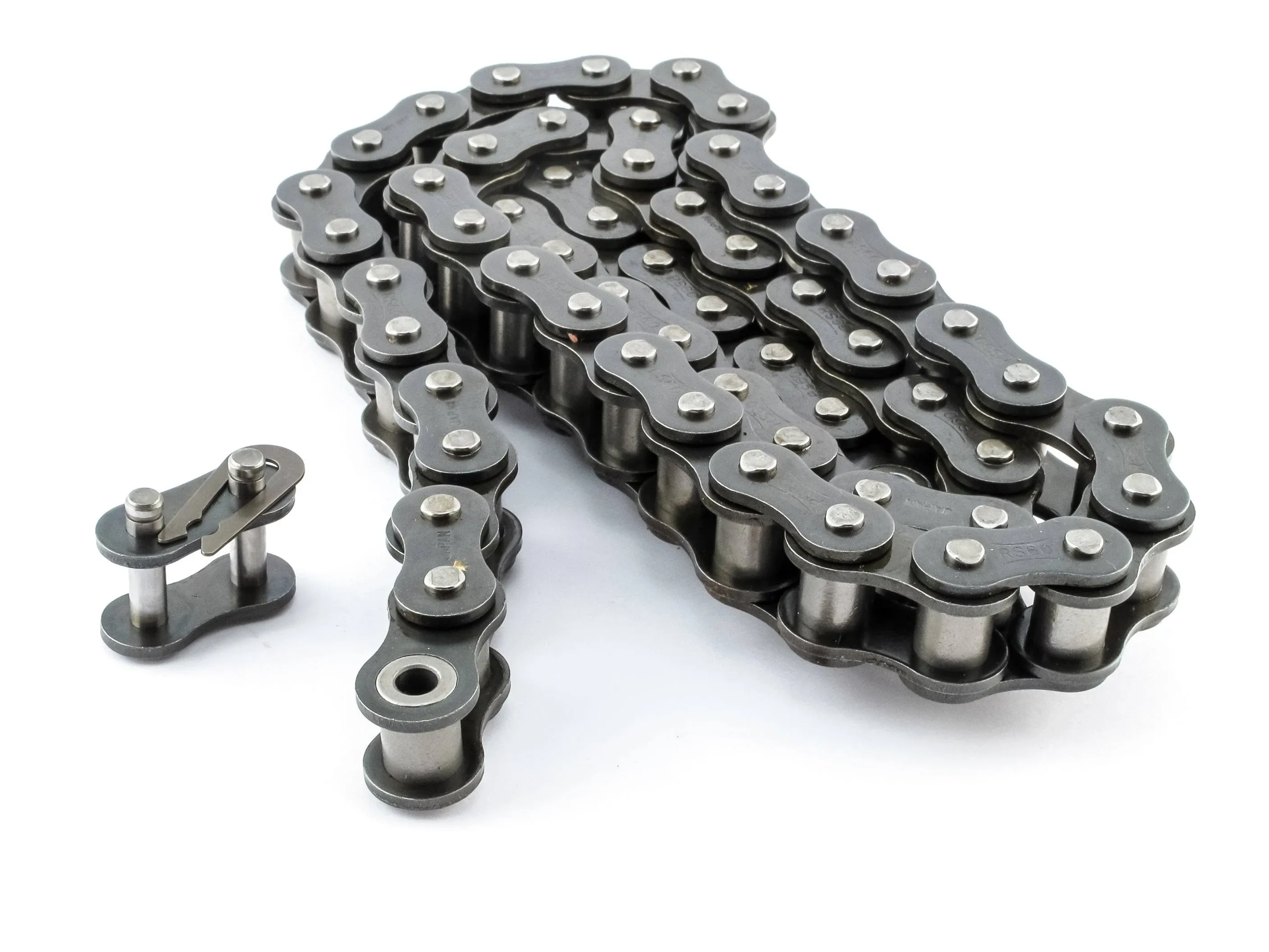 #60 Roller Chain - 10 Feet + 2 Free Connecting Links - Carbon Steel Chain - 159 