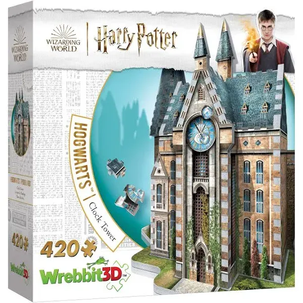 New - Wrebbit Harry Potter Collection - Hogwarts Clock Tower 3D Puzzle: 420 Pcs