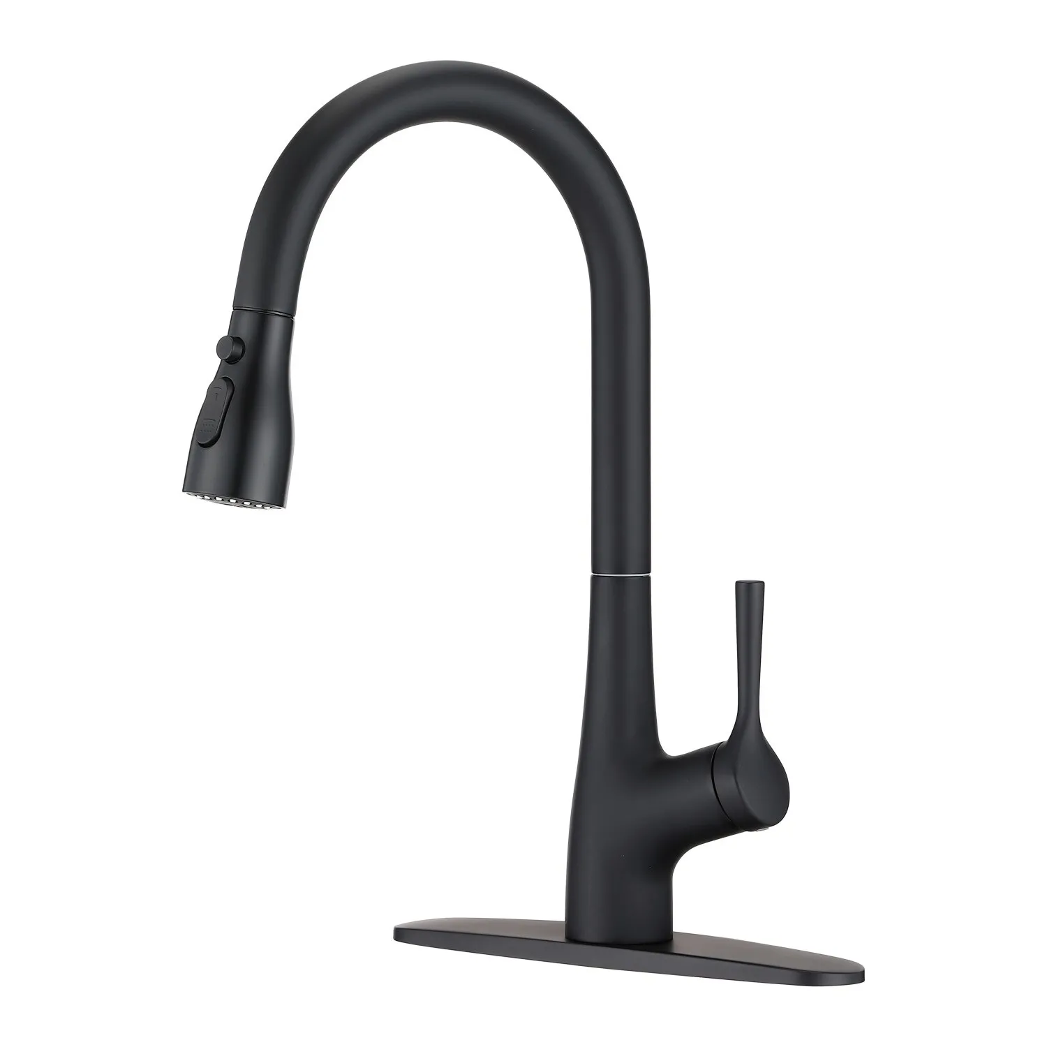 Single Handle Pull Down Kitchen Sink Faucet Brushed Nickel / Matte Black