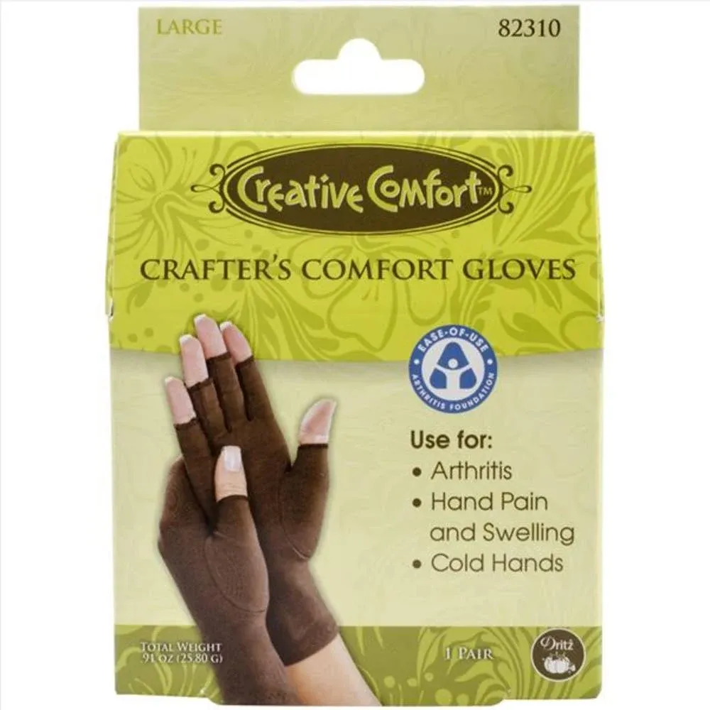 Dritz, Creative Comfort, Large Crafter's Comfort Gloves, use for Arthritis, painful + swelling hands