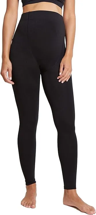 Ingrid & Isabel Brushed Fleece Footless Maternity Tights in Ebony