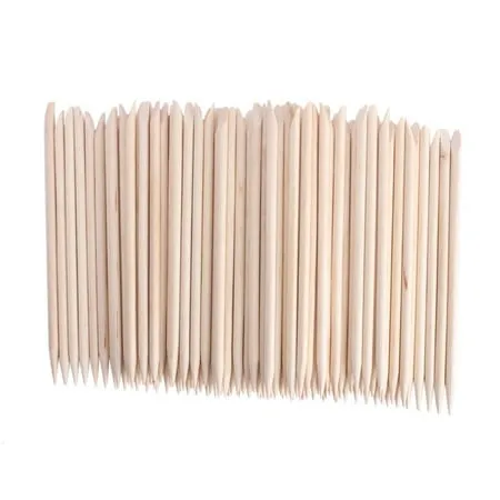 Beauticom 1000 Pcs 4.5" Double Sided Cuticle Wood Stick Pusher Remover - Pointed end and Tapered Flat End - For Manicure and Pedicure Tools (1000 Pieces)