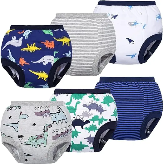 BIG ELEPHANT Toddler Training Pants, Soft Cotton Absorbent Training Underwear for Baby Boys & Girls