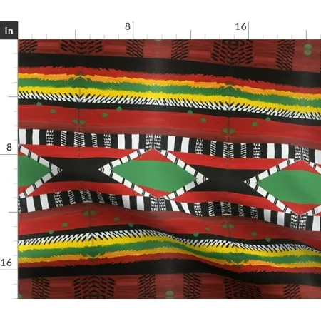 Spoonflower Fabric - Motherland Pattern Festive Costume Africa Ethnic Printed on Linen Cotton Canvas Fabric Fat Quarter - Sewing Home Decor Table Linens Apparel Bags