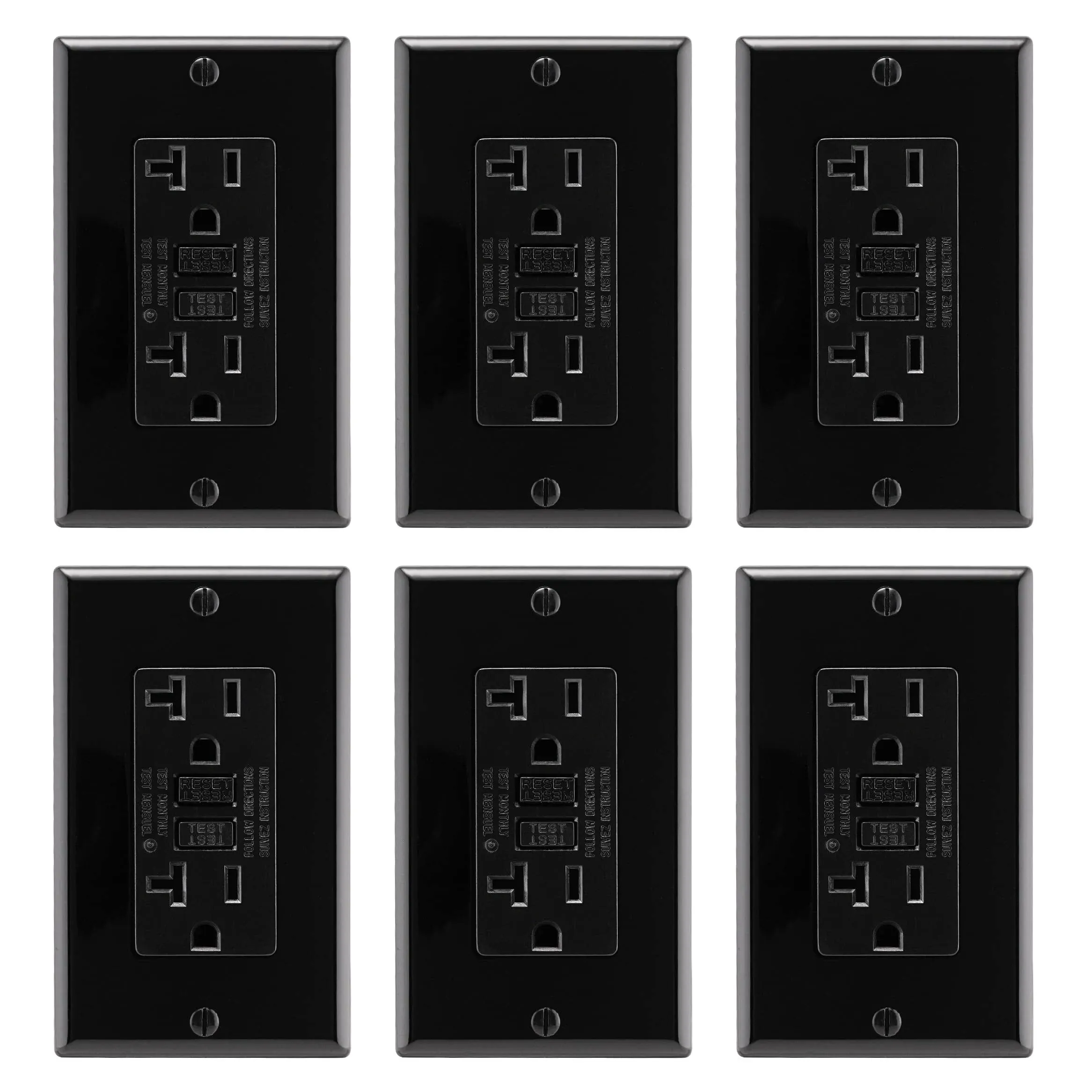 20 Amp GFCI Outlet with Decorative Wall Plates