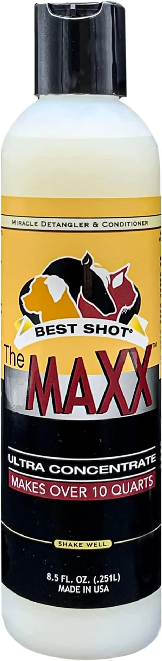 Best Shot The MAXX Ultra Concentrate Miracle Detangler and Conditioner, Moisturizing Conditioner for Pets, Hypoallergenic, 8.5 Oz.