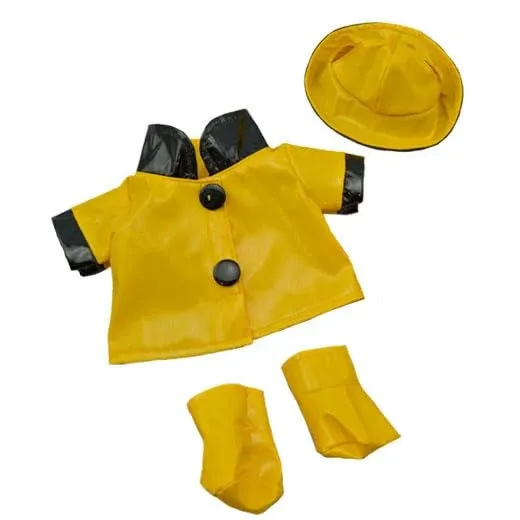 plush toys wonderland stuffed animals yellow rain slicker w/hat & boots outfit for your teddy friend fits most 6"-10" stuffed animals!