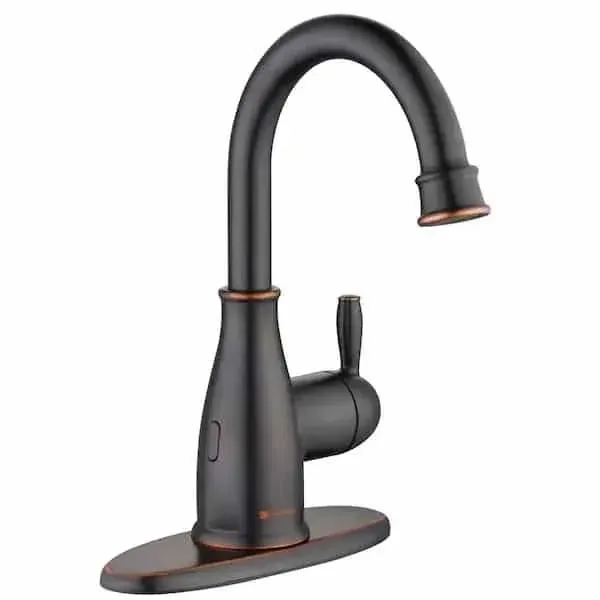 Glacier Bay Mandouri Single Hole Single-Handle Touchless High-Arc Bathroom Faucet in Mediterranean Bronze HD67685W-5027D