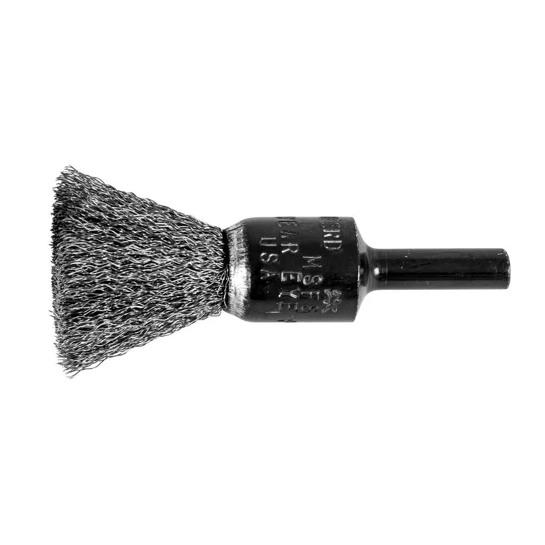 1/2" Crimped Wire End Brush - .006 SS Wire, 1/4" Shank