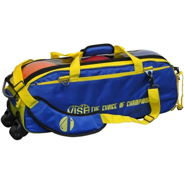 Vise 3 Ball Triple Tote Blue Yellow Bowling Bag