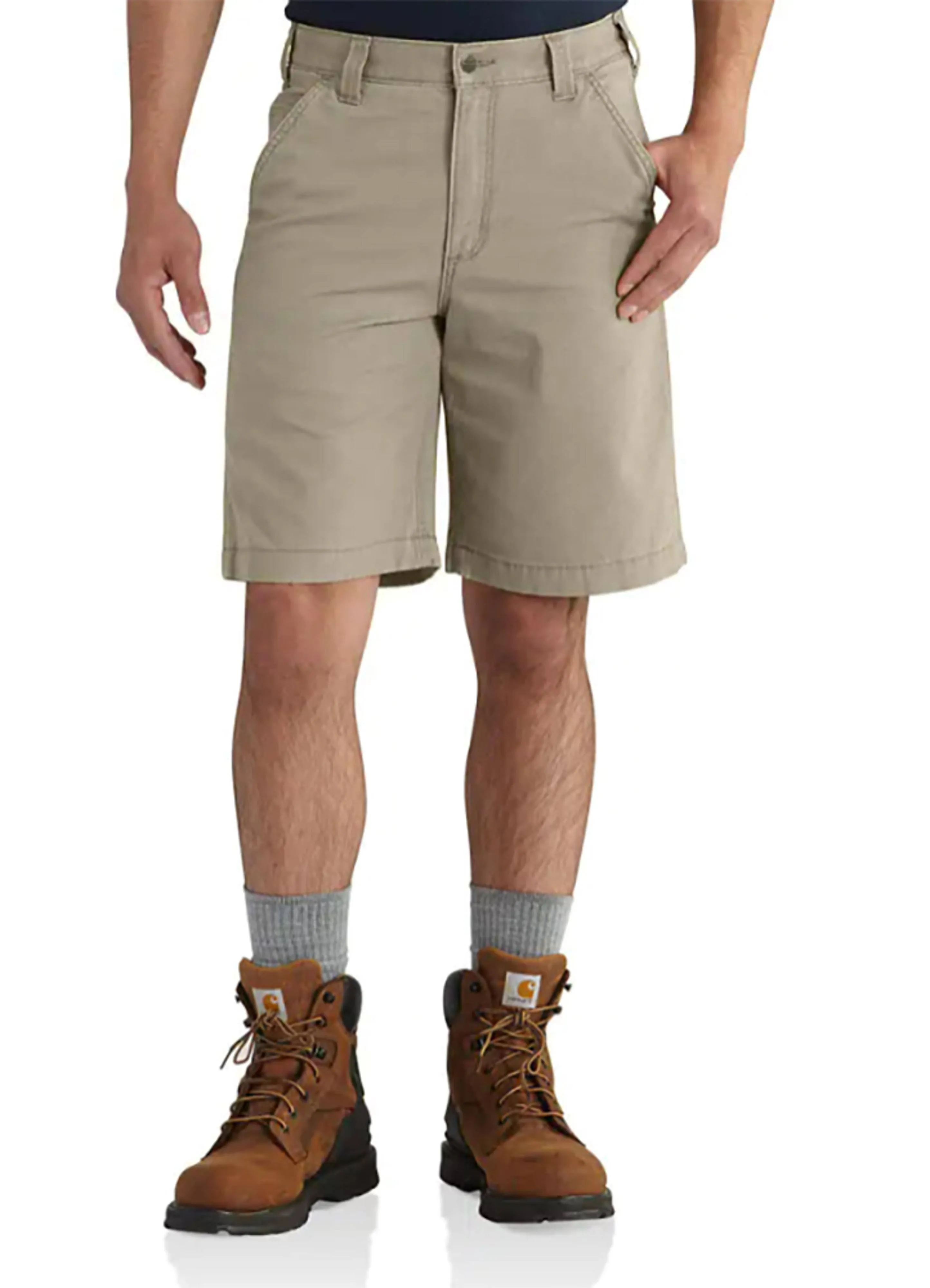 Carhartt Men's 33 in. Tan Cotton/Spandex Rugged Flex Rigby Short 102514-232