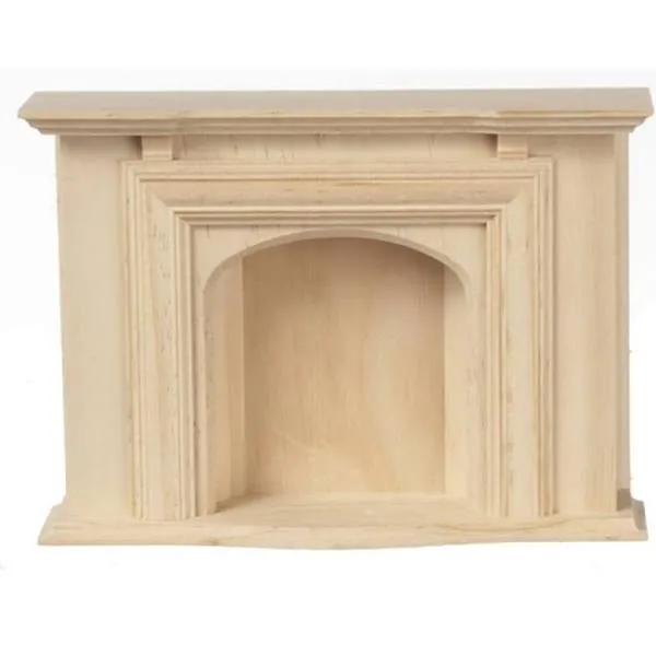 Dolls House Jamestown Fireplace Unfinished Bare Wood Miniature Furniture