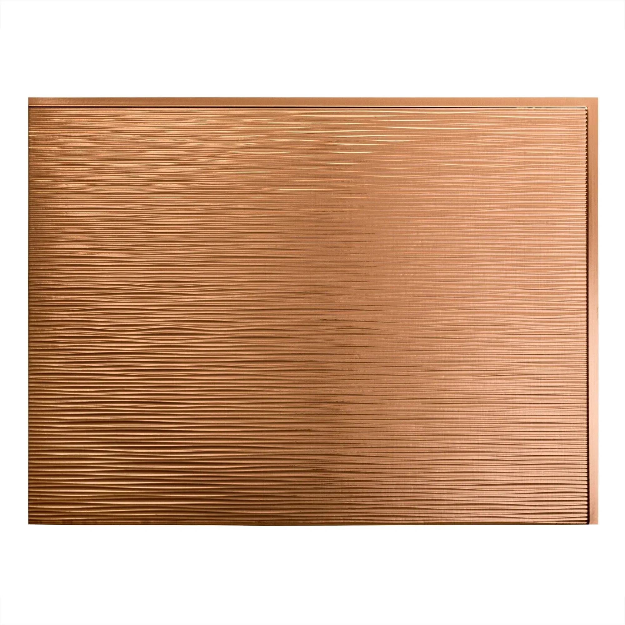 FASÄDE Ripple Decorative Vinyl 18in x 24in Backsplash Panel in Polished Copper (5 Pack)