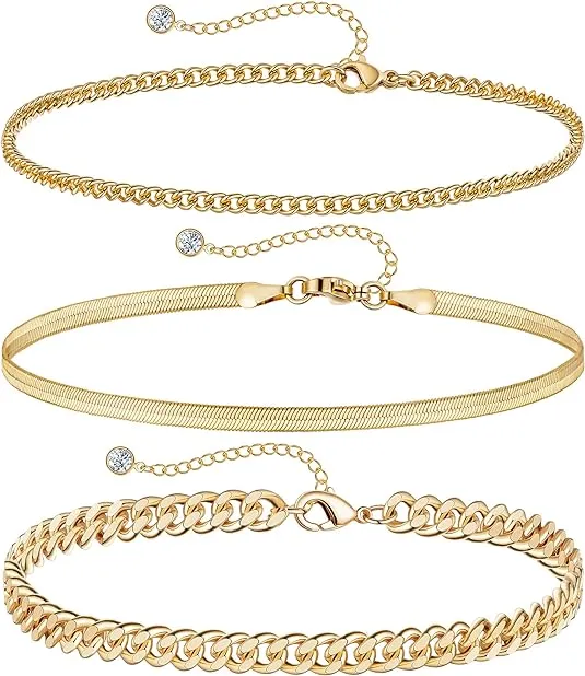 14K Gold Plated Waterproof Ankle Bracelets