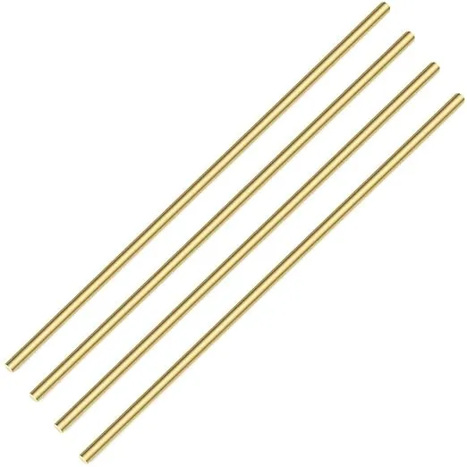 Brass Solid Round Rod Lathe Bar Stock, 3/16 Inch in Diameter 14 Inches in Length (4 PCS)