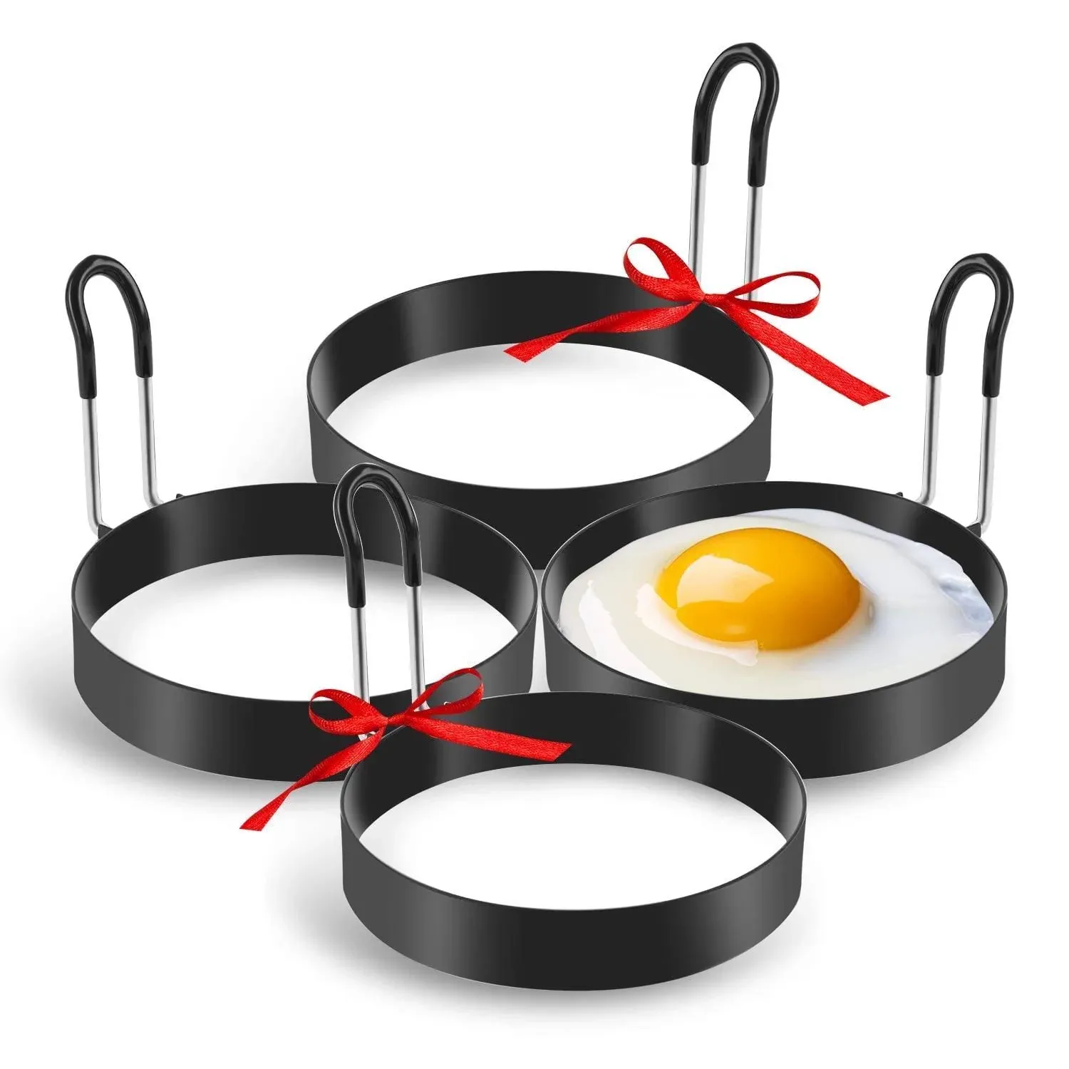 Eggs Rings, 4 Pack Stainless Steel Egg Cooking Rings, Pancake Mold for Frying Eg