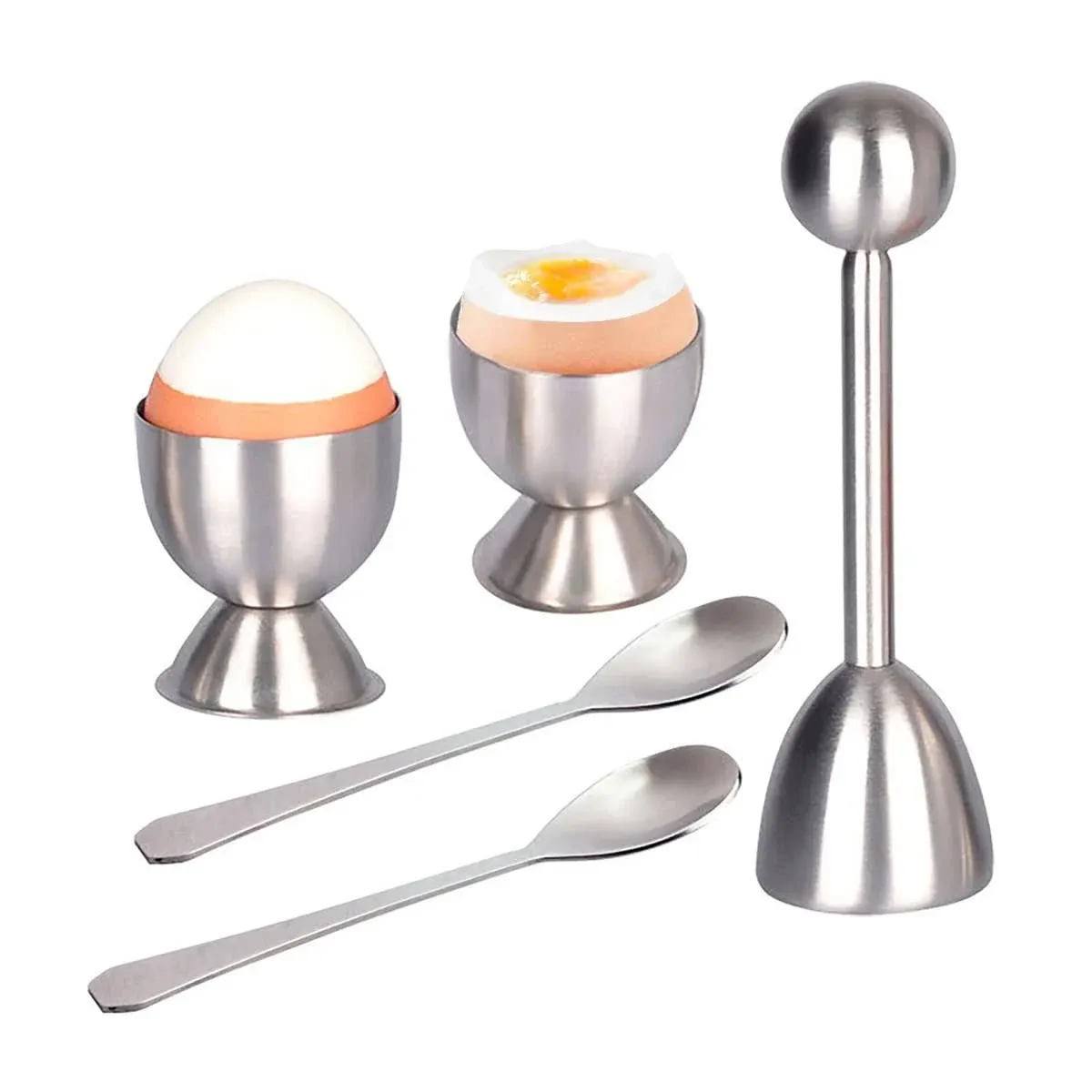 5pcs Set Stainless Steel Boiled Eggs Topper Shell Egg Separator Opener