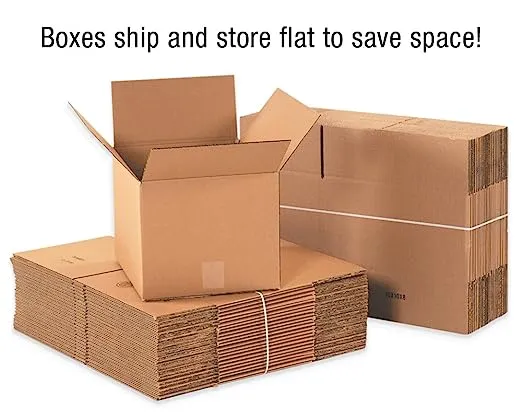 BOX USA 25 Pack of Long Corrugated Cardboard Boxes, 16" L x 6" W x 6" H, Kraft, Shipping, Packing and Moving