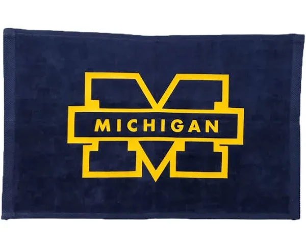 Michigan Wolverines Navy Rally Towel Yellow Vinyl Logo 11&#034; x 18&#034; Football