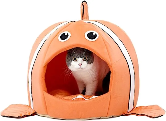 Pet Bed for One Cushion and One Warm Kennels, Cat Bed Small Cat and Dog Cave ...