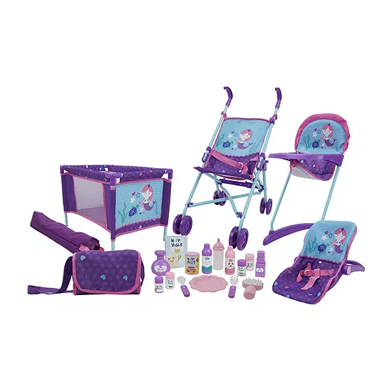 509 Crew Mermaid 21 Piece Set: Doll Stroll n Play & Care Set