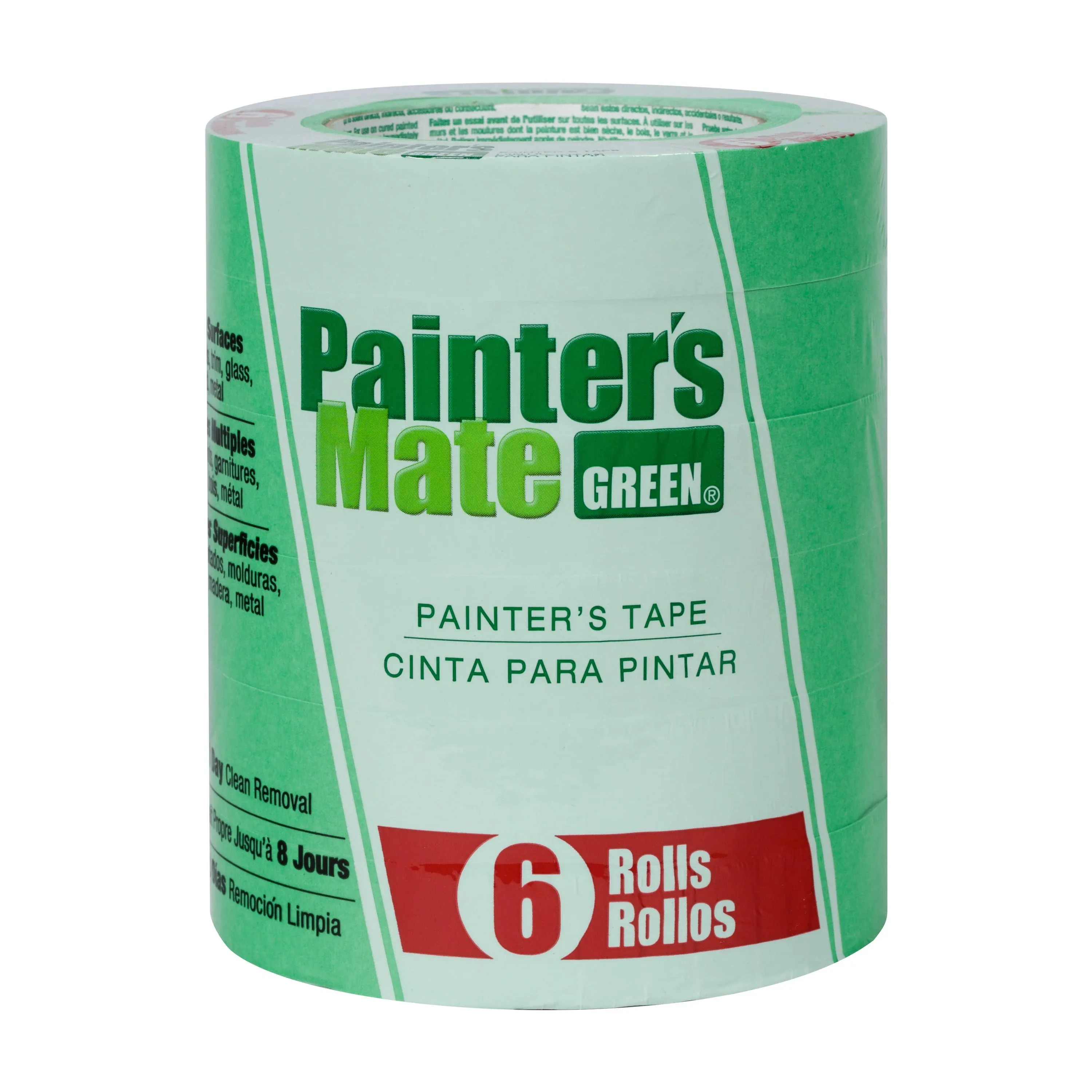 Painter&#039;s Mate 0.94 in. W X 60 yd L Green Medium Strength Painter&#039;s Tape 6 pk