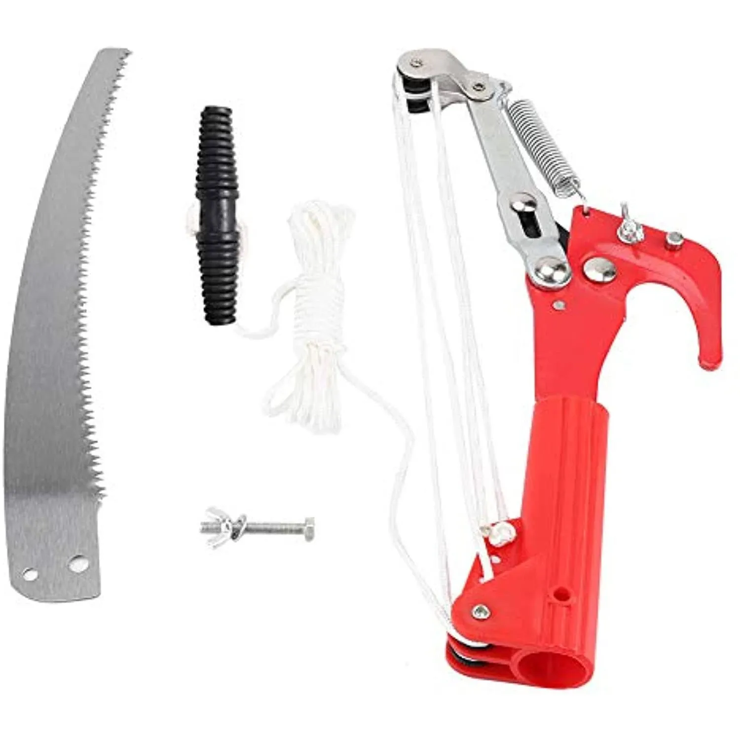 Garosa 14 inch Tree Pruner Pole Saw Without Pole, 4 Wheels Sharp Tree Pruning Head Shear, Fruit Picker Harvester Pole Saw Tree Trimmer Clipper