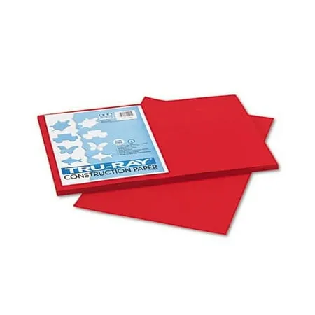 Pacon Tru-Ray Construction Paper 12 x 18 Holiday Red 50 Sheets (PAC102994)