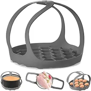 Pressure Cooker Sling, Silicone Bakeware Sling for 6 Qt/8 Qt Instant Pot, Ninja Foodi and Multi-function Cooker Anti-scalding Bakeware Lifter Steamer Rack, BPA-Free Silicone Egg Steamer Rack (Blue)